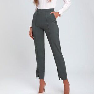 Lulus Aisha Charcoal Grey Trouser Pants - Size M